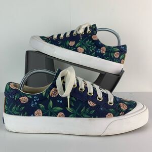 Keds Rifle Paper Co Kick 75 Peonies Sneakers Women’s 7 Navy Blue Floral Shoes